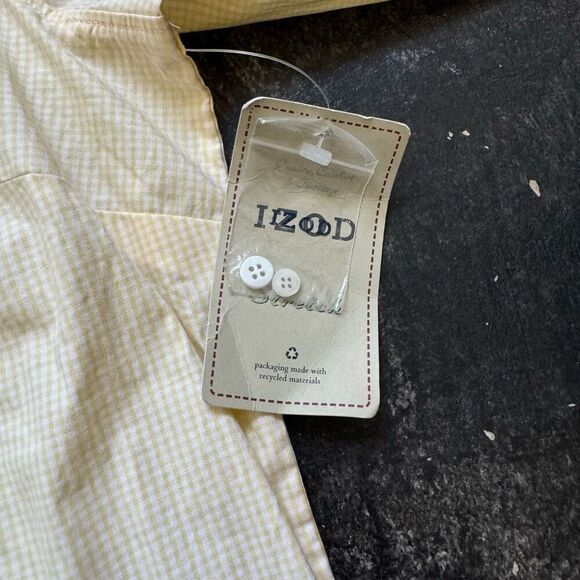 Izod Women’s NWT Yellow Button Up Shirt Formal Casual Style Size XL cotton Blend - Picture 4 of 10